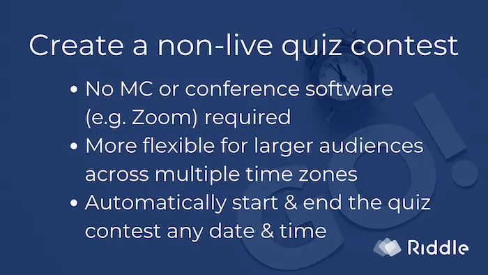 Create a non-live quiz contest
