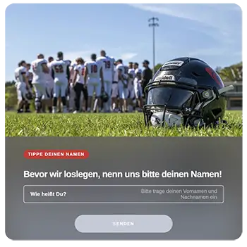 American Football Beispiel Lead-Generierung mit Quiz – Saarland Hurricanes