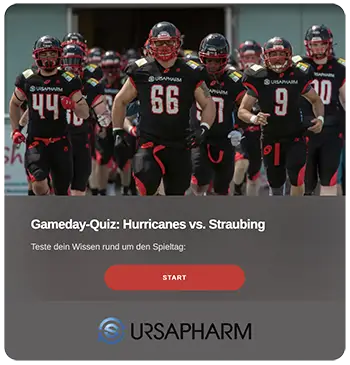 American Football Beispiel gesponsertes Quiz Saarland Hurricanes