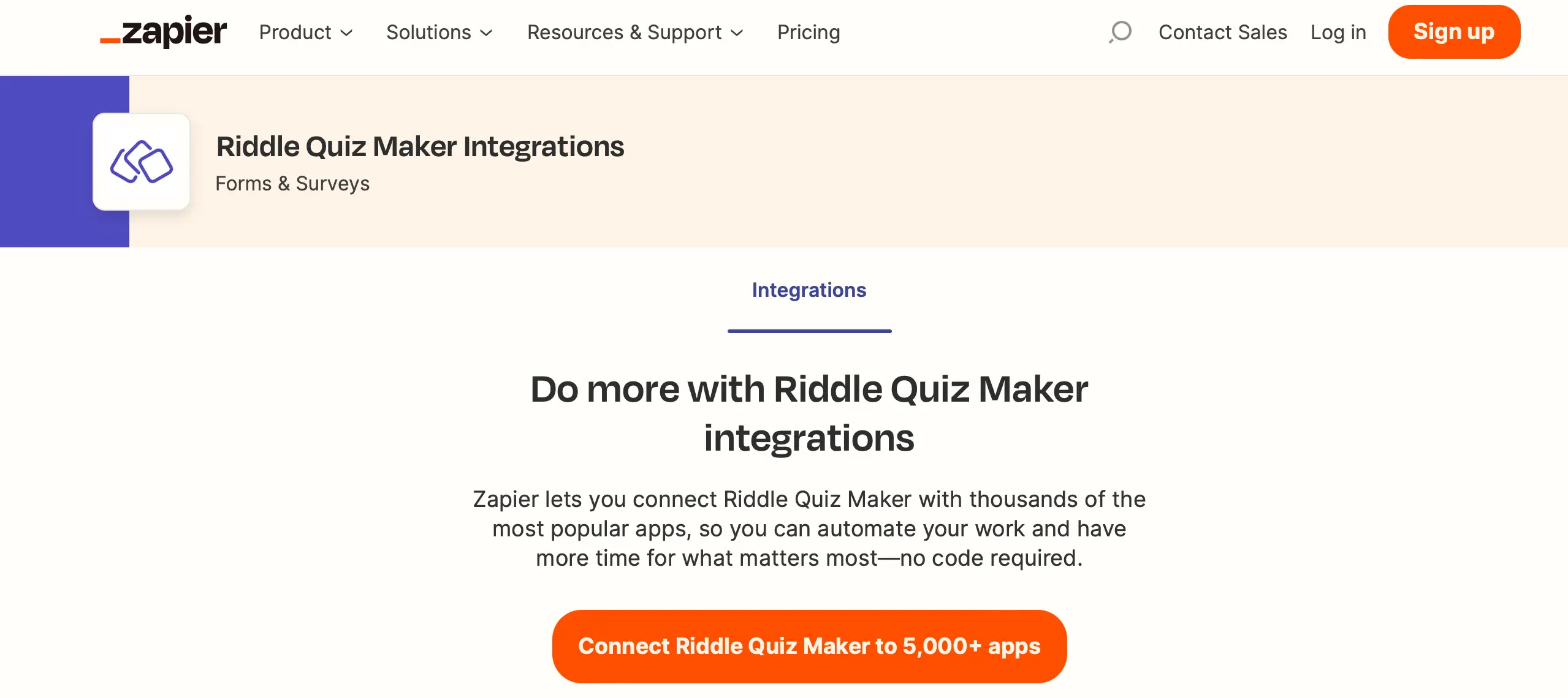 Riddle.com's Zapier integration